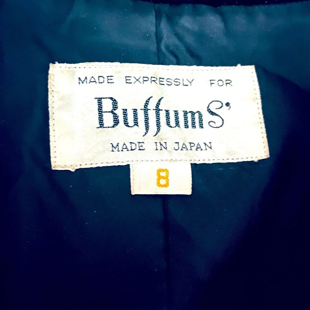 Buffums’ Vintage Black Velvet Women’s Blazer Jacket - Made in Japan - size 8